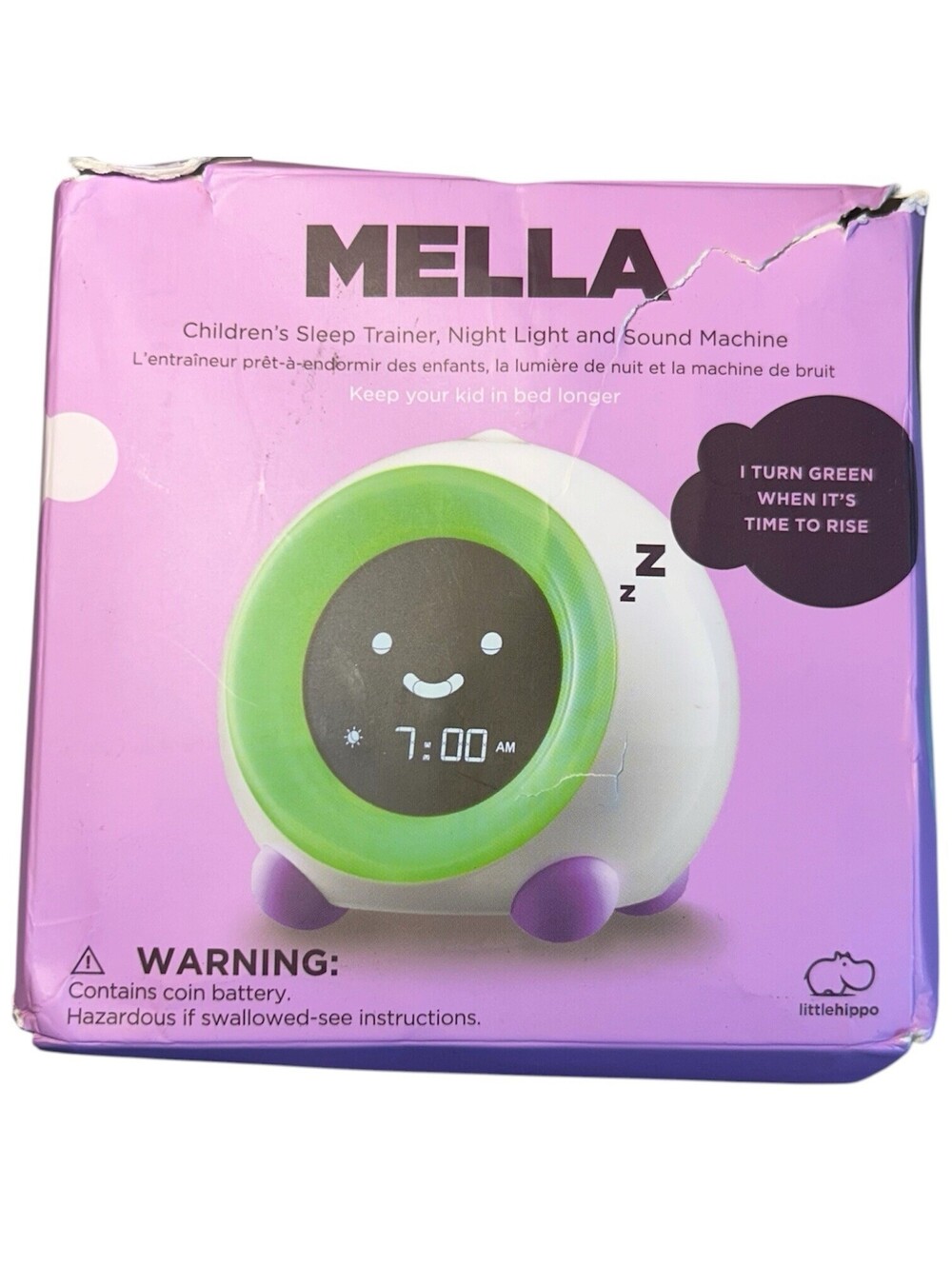 MELLA Ready To Rise Children's Sleep Trainer Night Light & Sleep Sounds OpenBox